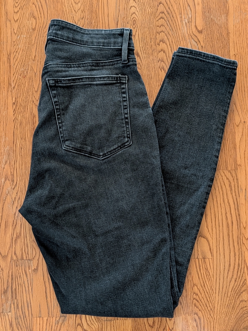 LOFT Dark Gray Denim Curvy High Rise Skinny Jeans